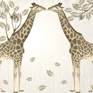 Two Giraffe with Tree Wallpaper