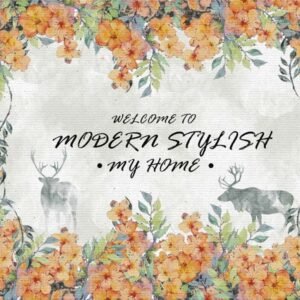 Flower Colorful Painting With Dear