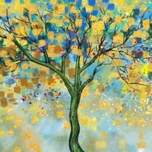 Yellow Patch Tree Painting