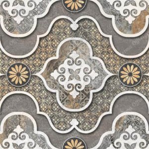 Seamless Floral Pattern with Marble Texture