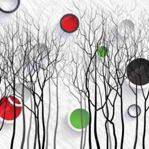 3d Round shape with tree