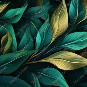 Green & Gloden Leaves Wallpaper