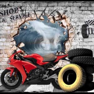 Cars & Bikes Mural 011 - For Interior